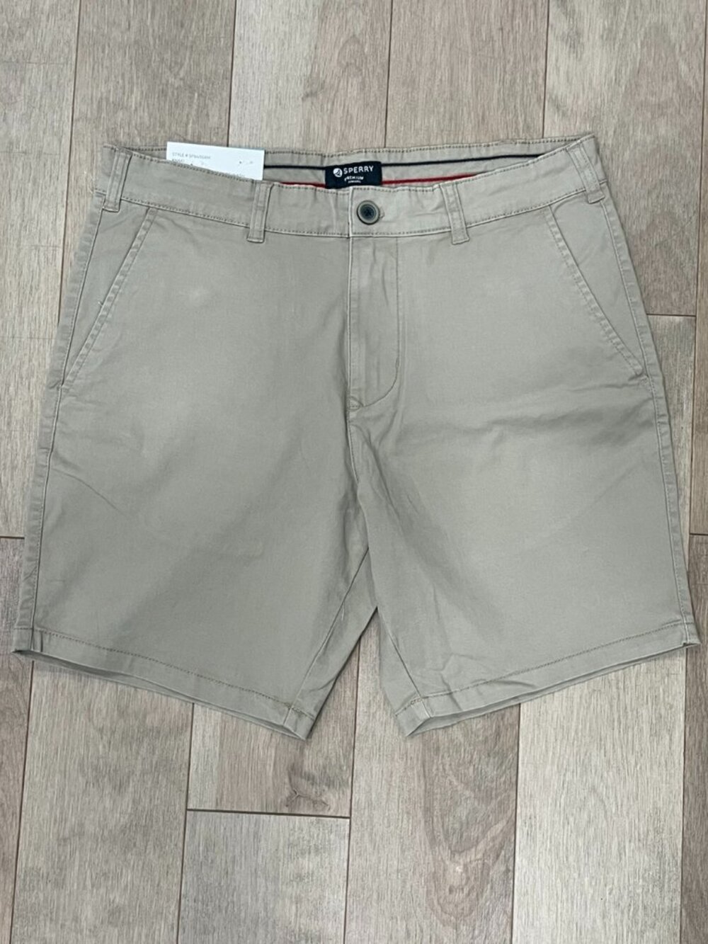 NWT Sperry Men’s Vintage Wash Flex Cotton Shorts Khaki Size 32